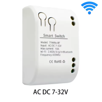 Розумне реле сухий контакт 1 канал 10А 7-32В / USB, Wifi+RF