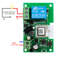 Розумне реле сухий контакт 1 канал 10А 7-32В / USB, Wifi+RF